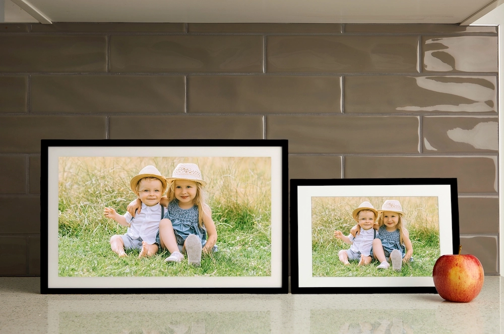 Skylight Frame with image of child eating a strawberry 